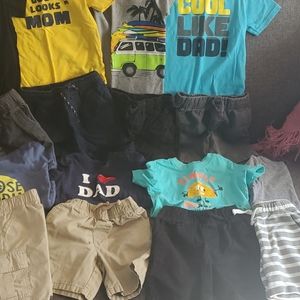 Lot of 9 toddler boys shorts and tee shirts. Sz 2T